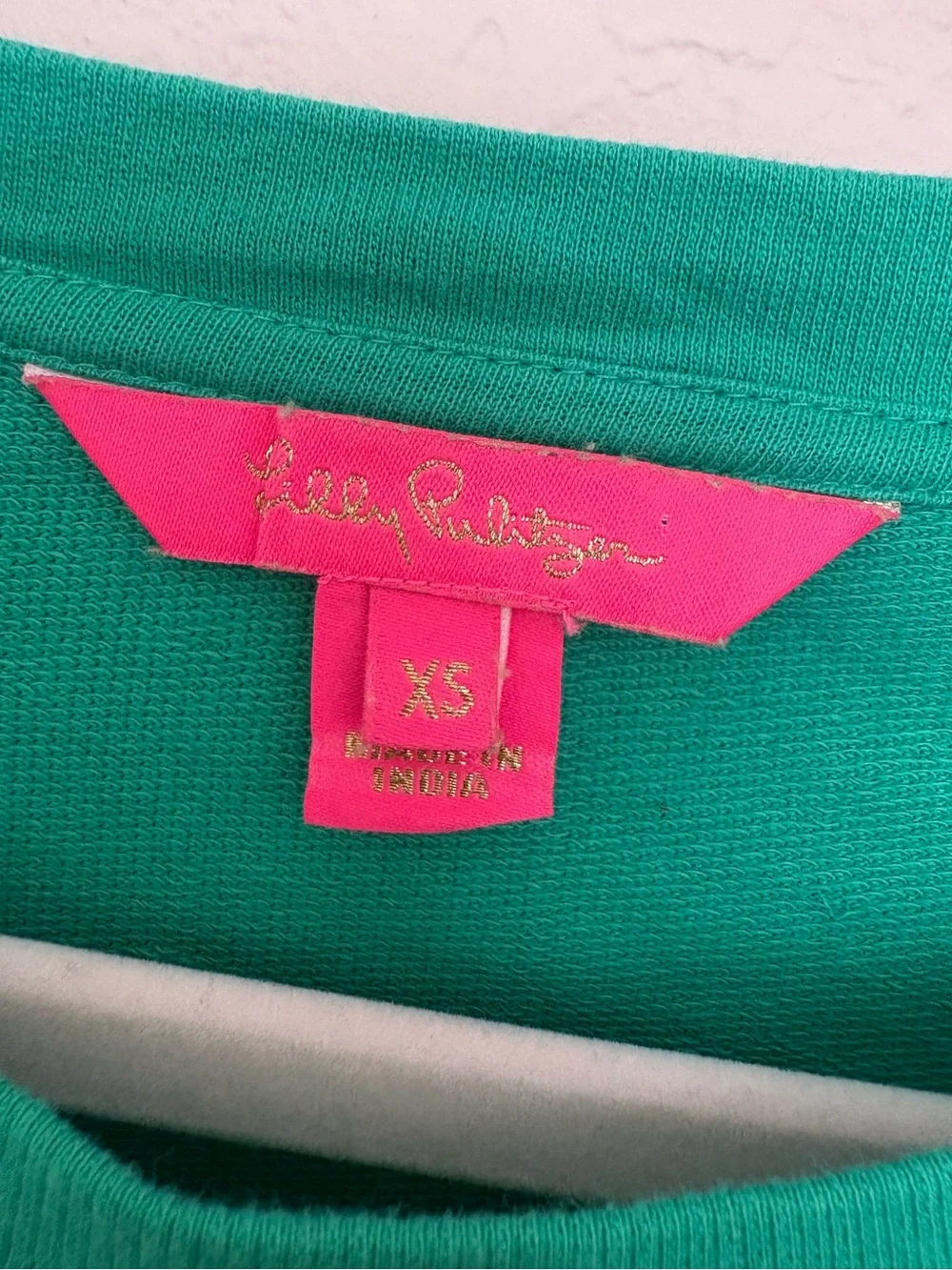 Lilly Pulitzer Rami Festive Green Sequined Beaded Cotton Sweatshirt - Picture 4 of 4